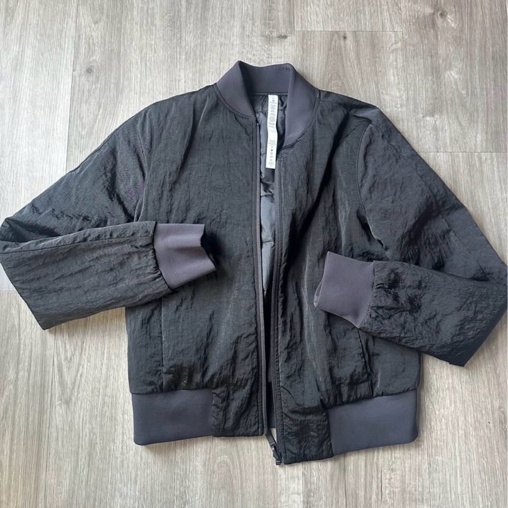 lululemon athletica Textured Black Bomber Jacket